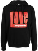 DSQUARED2 hoodie à logo imprimé - Noir - thumbnail