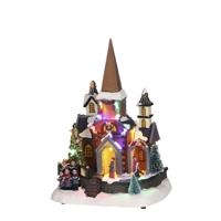Church with choir battery operated - l19xw15xh27,5cm - Luville