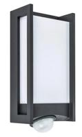 Buitenlamp voordeur met sensor &apos;Qubo&apos; warm wit 3000k led vierkant ip54