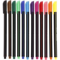Colortime fineliners, lijndikte 0,6-0,7 mm, diverse kleuren, 12 stuk/ 1 doos