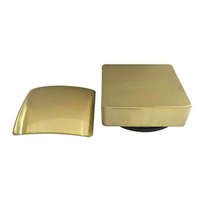 Wiesbaden Basic knop en waste voor bad overloop combinatie met vulfunctie vierkant Geborsteld messing PVD