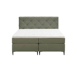 Boxspring Liv geruit - groen - 160x200 cm - slanke poot - Leen Bakker