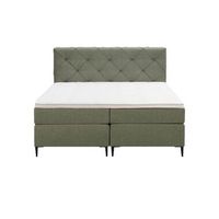 Boxspring Liv geruit - groen - 160x200 cm - slanke poot - Leen Bakker - thumbnail