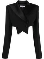 LaQuan Smith blazer crop à boutonnière croisée - Noir