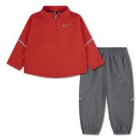 Nike Miler Trainingspak 1/4-Zip Kleuters Rood Donkergrijs Zilver