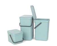 Brabantia Sort & Go Afvalemmer / Opberger 16 L - Lichtblauw - thumbnail