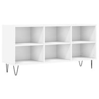 The Living Store TV-meubel TV-kast - 103.5 x 30 x 50 cm - wit - bewerkt hout en ijzer - thumbnail