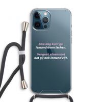 gij zijt ook iemand: iPhone 12 Pro Transparant Hoesje met koord