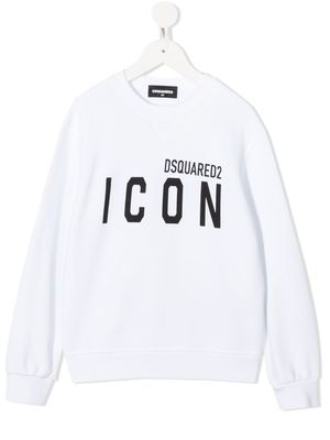 DSQUARED2 KIDS sweat à logo imprimé à capuche - Blanc