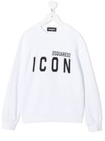 DSQUARED2 KIDS sweat à logo imprimé à capuche - Blanc
