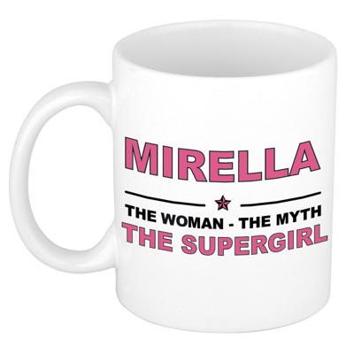 Mirella cadeau mok - Woman Myth Supergirl - naam koffiemok - 300 ml - collega - moederdag