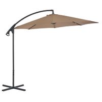 VidaXL Zweefparasol met stalen paal 300 cm taupe - thumbnail