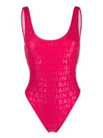 Balmain maillot de bain à logo imprimé - Rose - thumbnail