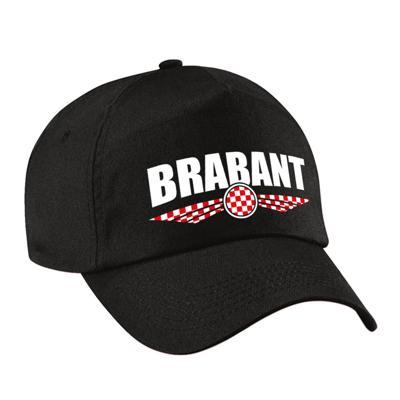 Brabant thema baseballcap - petje - zwart - voor dames en heren - Provincie vlag kleuren - Carnaval