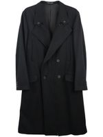 Yohji Yamamoto manteau en laine à boutonnière croisée - Noir