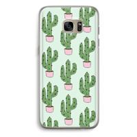 Cactus Lover: Samsung Galaxy S7 Edge Transparant Hoesje - thumbnail
