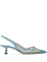 Jimmy Choo escarpins Amita 45 mm en résille - Bleu