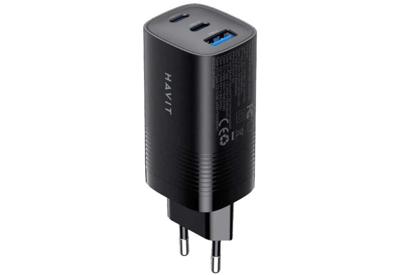 Havit UC20 - GaN 65 W reislader met drie poorten, zwart