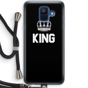 King zwart: Samsung Galaxy A6 (2018) Transparant Hoesje met koord