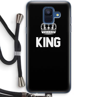 King zwart: Samsung Galaxy A6 (2018) Transparant Hoesje met koord