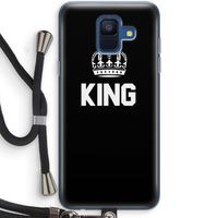 King zwart: Samsung Galaxy A6 (2018) Transparant Hoesje met koord