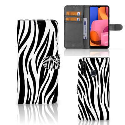 Samsung Galaxy A20s | Telefoonhoesje | Met pasjeshouder | Zebra