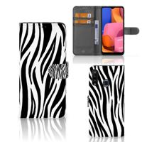 Samsung Galaxy A20s | Telefoonhoesje | Met pasjeshouder | Zebra