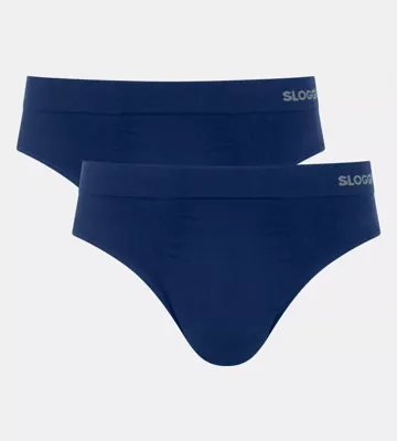 Sloggi 2-pak Midi/Brief heren slips - Go Smooth - naadloze Heren heup onderbroeken - Biologisch katoen