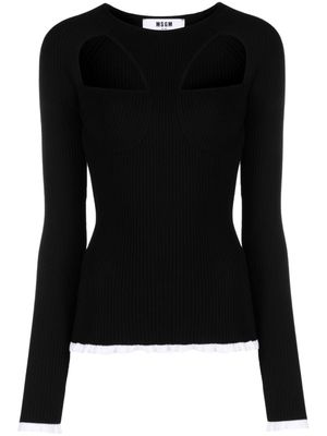 MSGM pull à logo intarsia - Noir