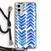 Blauwe pijlen: OnePlus 9 Transparant Hoesje met koord