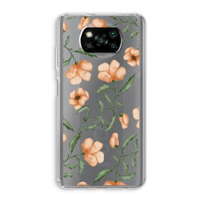 Peachy flowers: Xiaomi Poco X3 NFC Transparant Hoesje