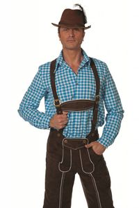 Tiroler overhemd blauw elite