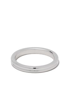 Le Gramme 18kt white polished gold Horizontal Guilloche ring - Argent