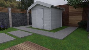 Woodpro Blokhut/Tuinhuis Californië 250x250 cm- Zadeldak- Hout- Woodpro