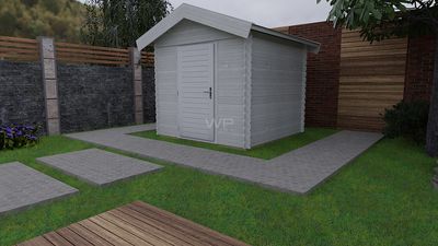 Woodpro Blokhut/Tuinhuis Californië 250x250 cm- Zadeldak- Hout- Woodpro
