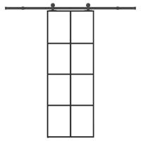 VidaXL Schuifdeur met beslag 76x205 cm esg-glas en aluminium