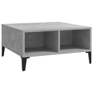 The Living Store Middentafel Spaanplaat - 60 x 60 x 30 cm - Betongrijs