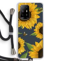 Sunflower and bees: Oppo A94 5G Transparant Hoesje met koord