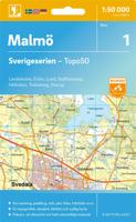 Wandelkaart - Topografische kaart 1 Sverigeserien Malmö | Norstedts