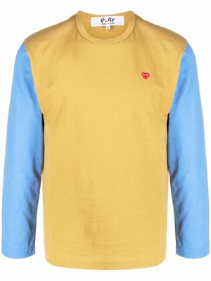 Comme Des Garçons Play t-shirt colour block à logo brodé - Vert