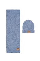 NoNo winter sjaal + muts set meisjes - blauw - Rana - chanille, gebreid, animal