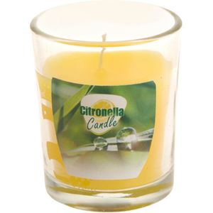 Citronella kaars - in transparant glas - 5 x 6 cm - citrusgeur   -