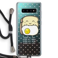 Sleep All Day: Samsung Galaxy S10 Plus Transparant Hoesje met koord