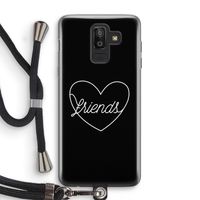 Friends heart black: Samsung Galaxy J8 (2018) Transparant Hoesje met koord