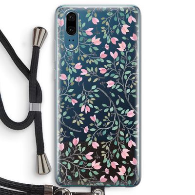 Sierlijke bloemen: Huawei P20 Transparant Hoesje met koord