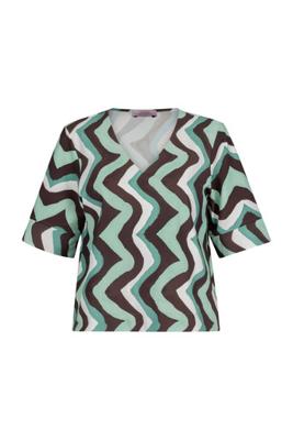 Chantou zigzag top - multi color - 13550