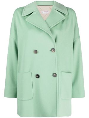 Alberto Biani manteau en laine vierge à boutonnière croisée - Vert