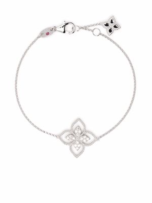 Roberto Coin bracelet Princess Flower Dubai en or blanc 18ct serti de diamants - Argent