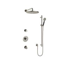 Hotbath Cobber IBS20 Regendoucheset inbouw - 35cm wandarm - 30cm ronde hoofddouche - 3 standen handdouche - glijstang - nikkel geborsteld IBS20GN157 - thumbnail