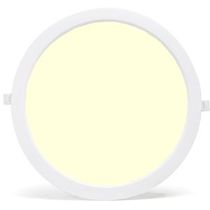 LED Paneel - Downlight - Aigi - Warm Wit 3000K - 24W - Ø30 - Inbouw - Rond - Wit - Flikkervrij